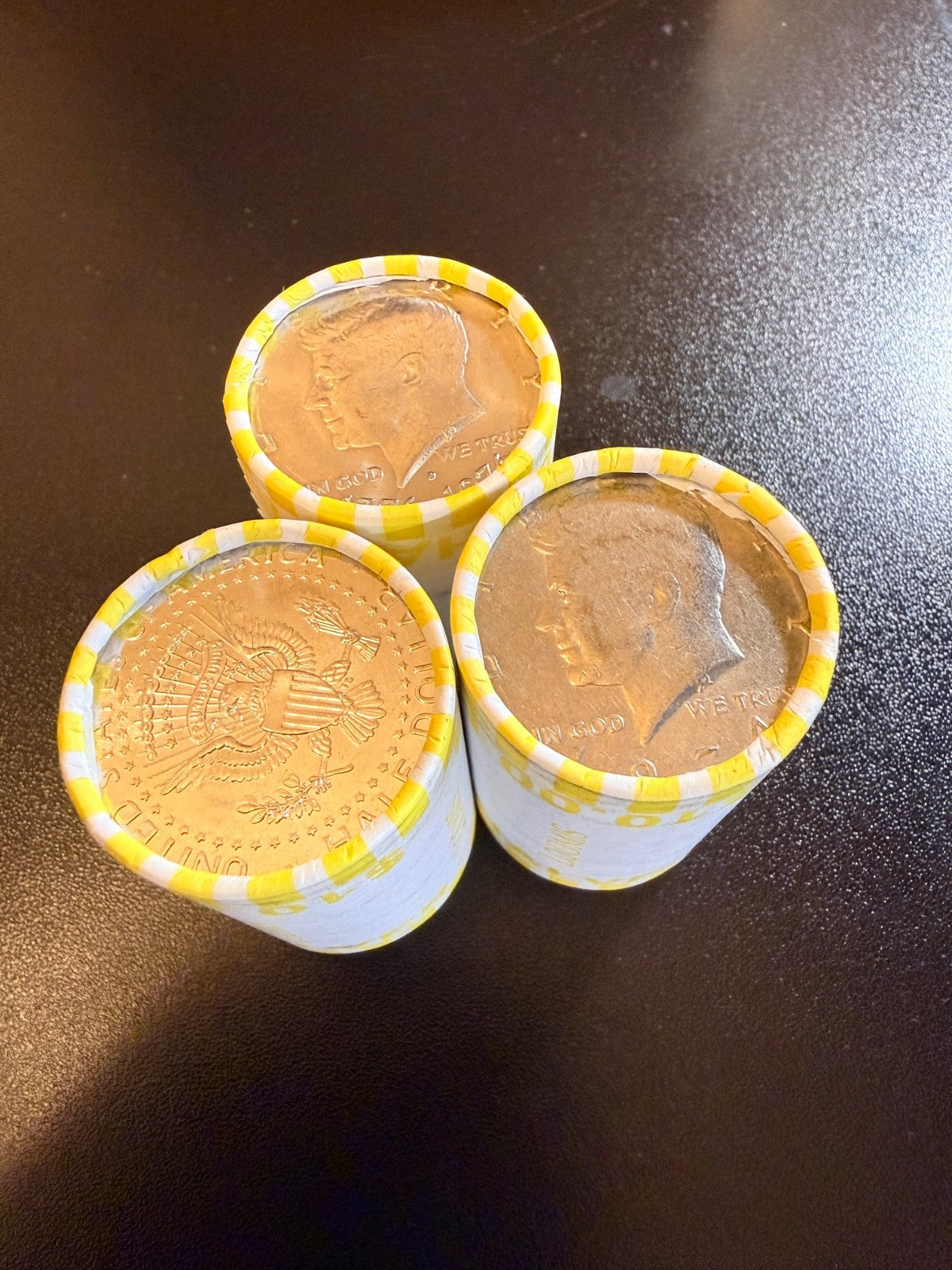 LOW PRICE! Lot of (3) Unsearched Kennedy Half Dollar Bank Rolls $30 Face Value