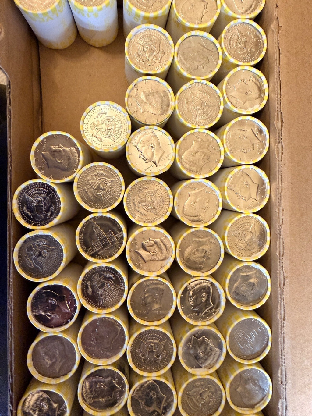 LOW PRICE! Lot of (3) Unsearched Kennedy Half Dollar Bank Rolls $30 Face Value