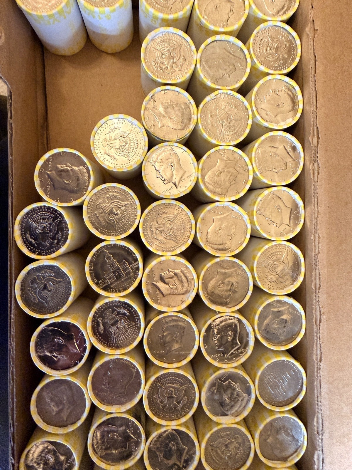 LOW PRICE! Lot of (3) Unsearched Kennedy Half Dollar Bank Rolls $30 Face Value