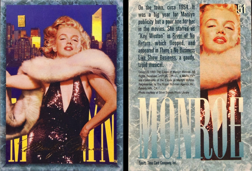 Marilyn Monroe 1993 Gold Trading Card 1/4 Grain .999 Gold - Choose Your Card