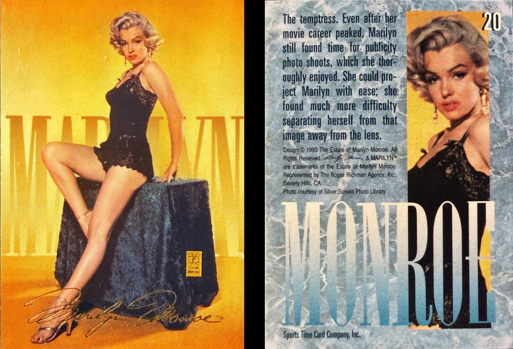 Marilyn Monroe 1993 Gold Trading Card 1/4 Grain .999 Gold - Choose Your Card