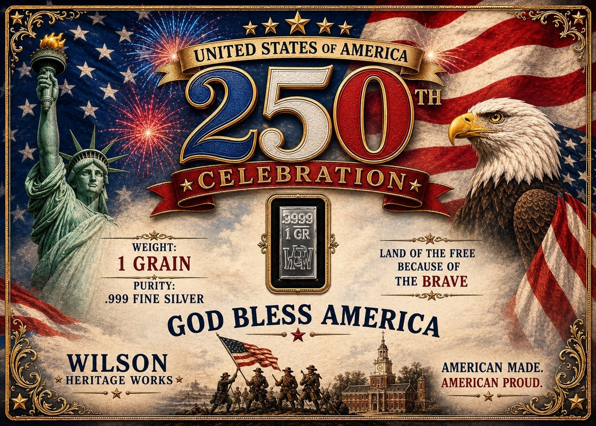 🇺🇸 Liberty 1 Grain Silver Card – America 250 Edition 🇺🇸