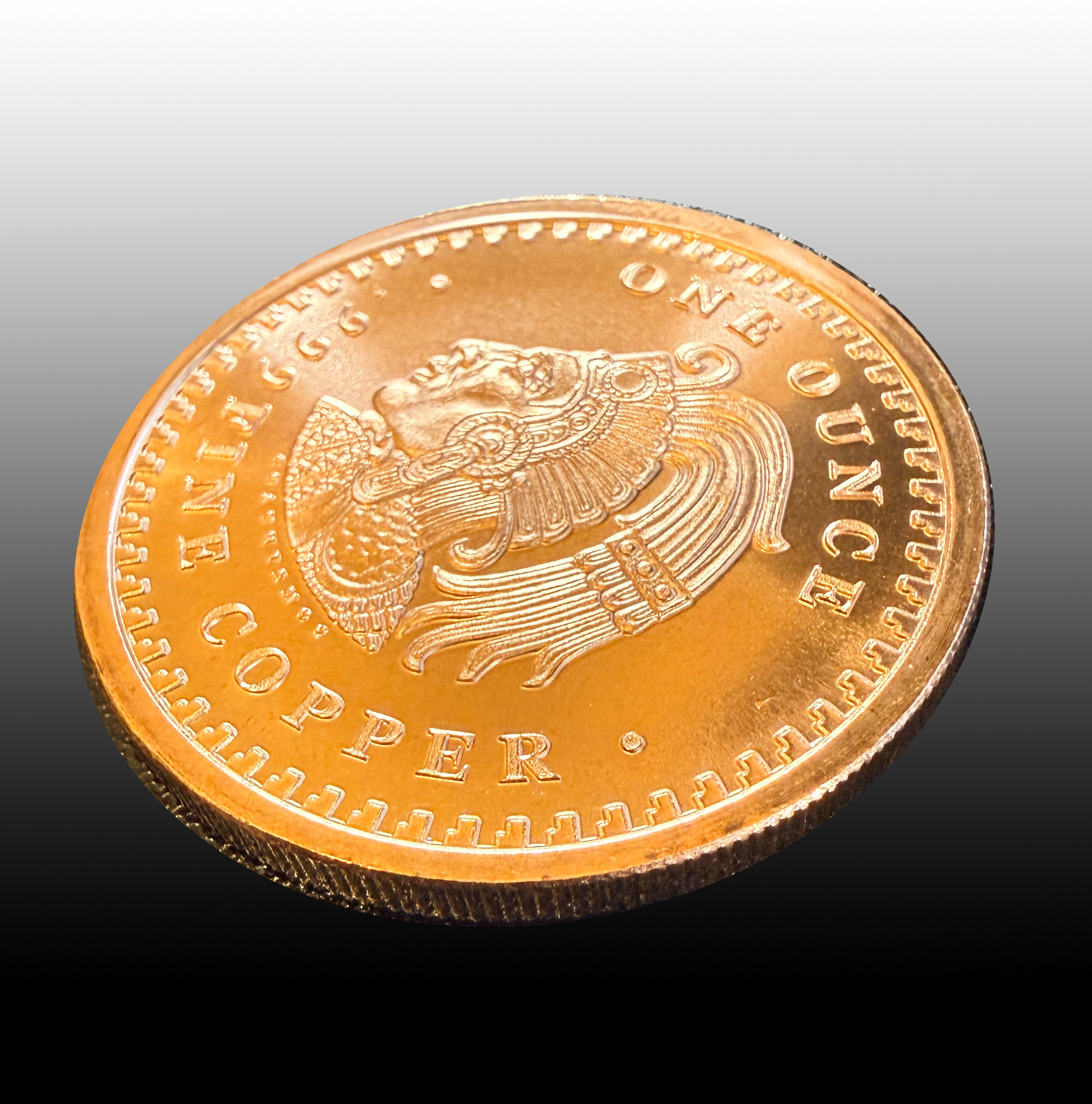 1 oz Aztec Calendar Copper Art Round – .999 Fine Copper