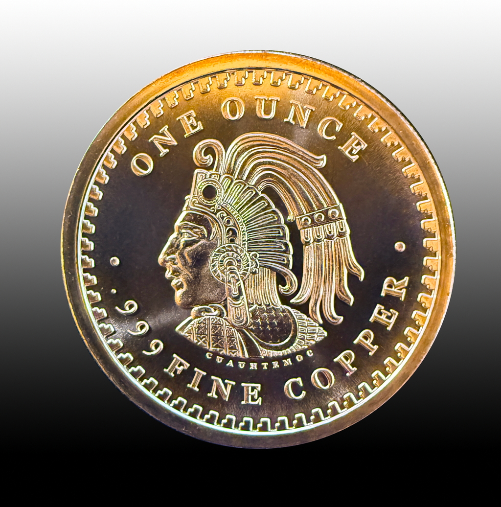 1 oz Aztec Calendar Copper Art Round – .999 Fine Copper