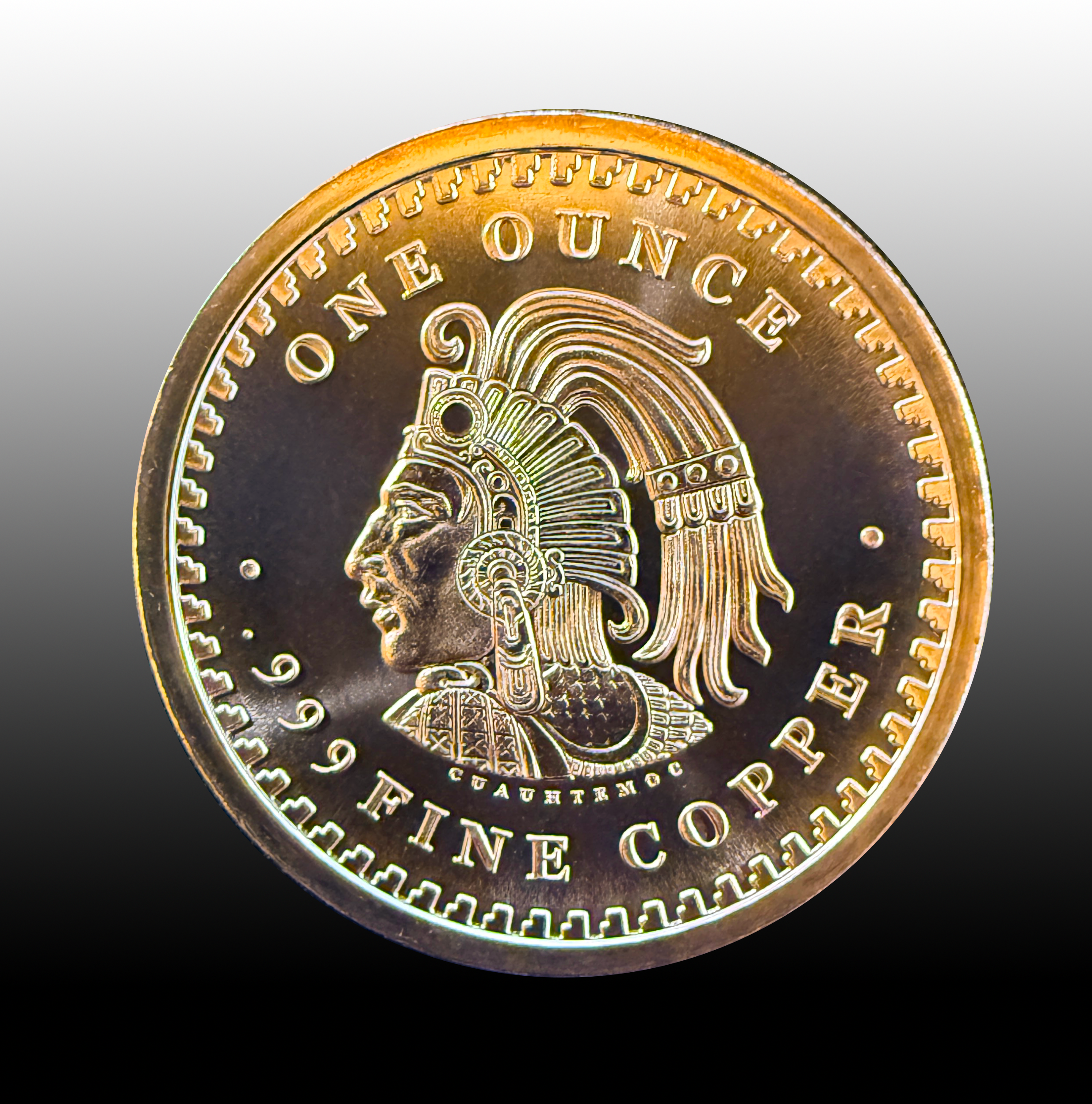 1 oz Aztec Calendar Copper Art Round – .999 Fine Copper