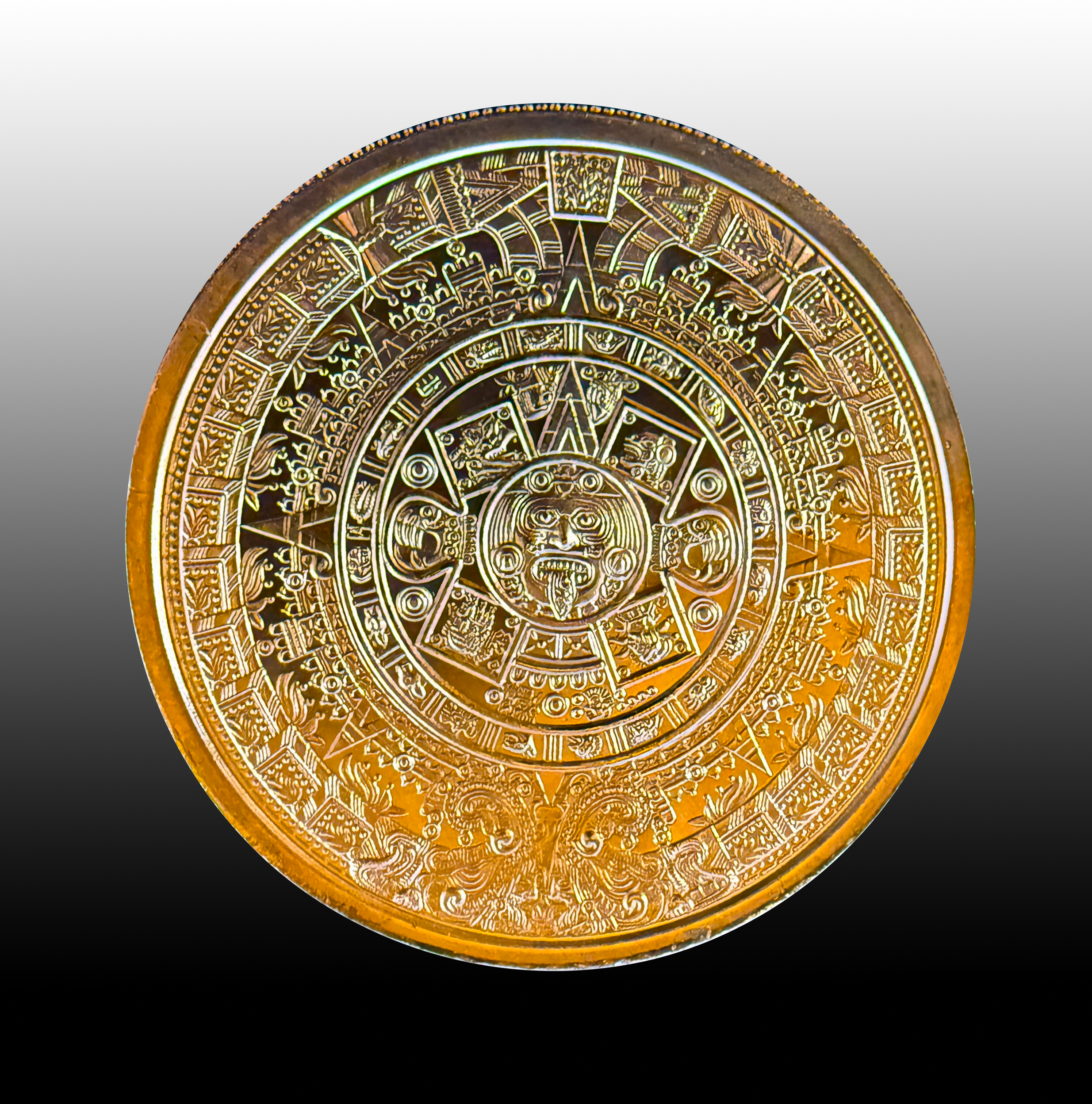 1 oz Aztec Calendar Copper Art Round – .999 Fine Copper