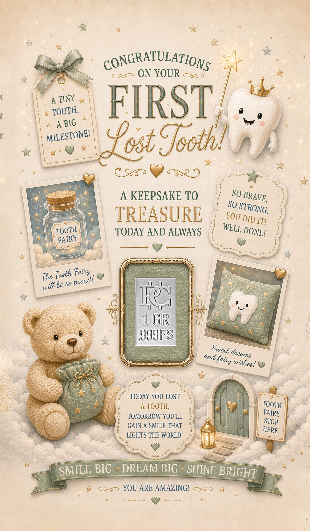 Baby's First Lost Tooth Silver Card - Front