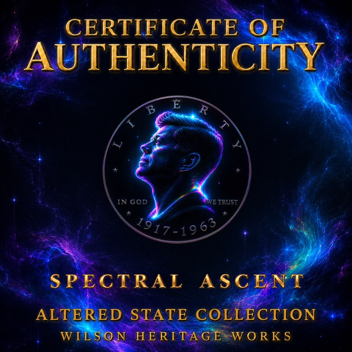 Spectral Ascent | Altered State Collection | Kennedy Half Dollar Art