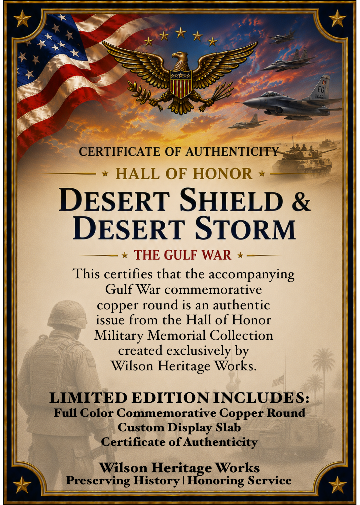 Desert Shield & Desert Storm | Gulf War Commemorative Copper Round
