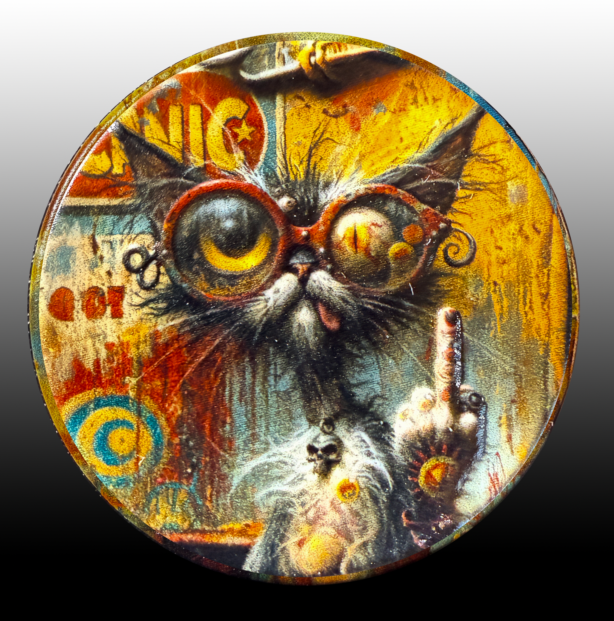 The Unimpressed – 3D-Printed Copper Cat Art Token