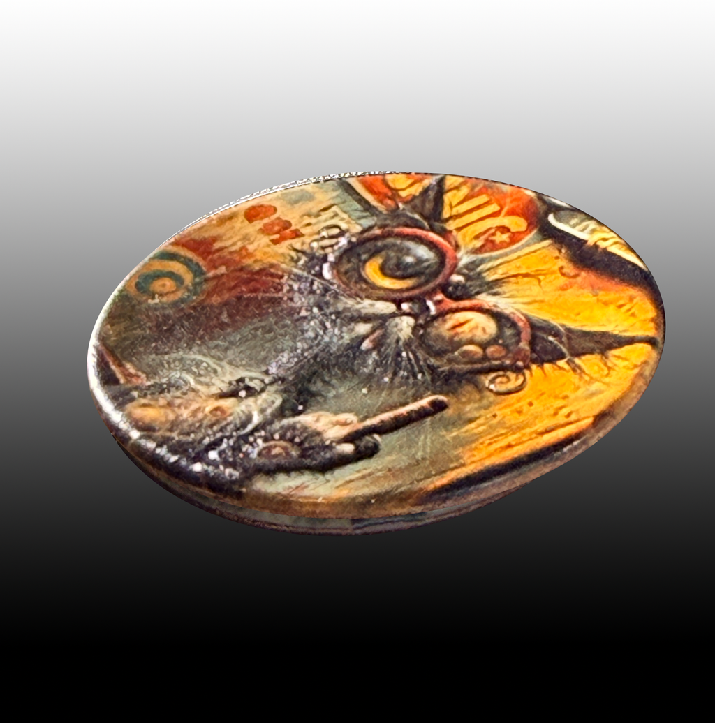 The Unimpressed – 3D-Printed Copper Cat Art Token