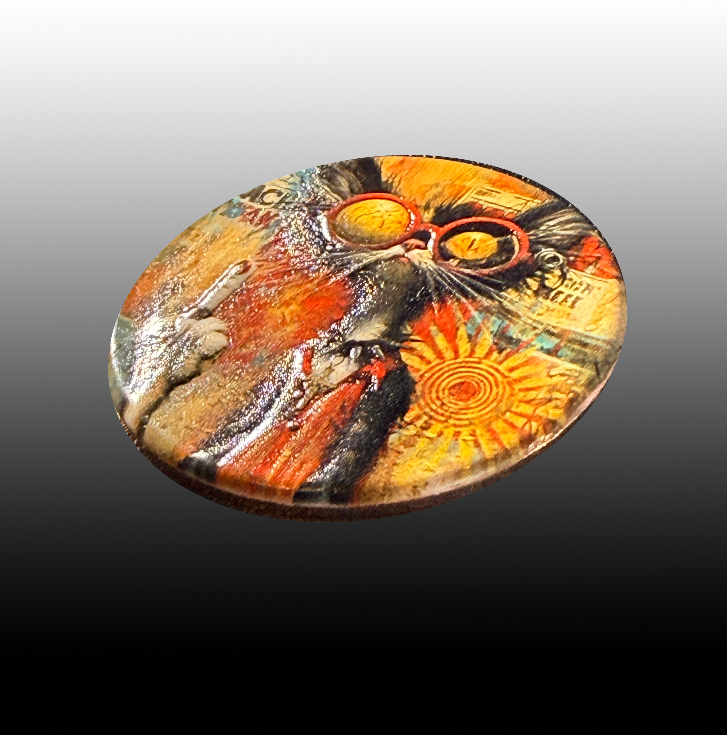 The Boss – 3D-Printed Copper Cat Art Token