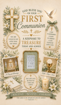 First Communion Silver Card - Front