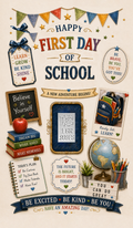 First Day of School Silver Card - Front