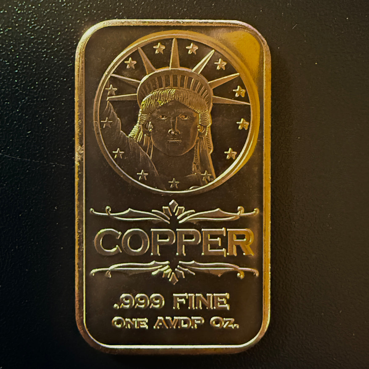 Liberty Head 1 oz .999 Fine Copper Bar – Statue of Liberty