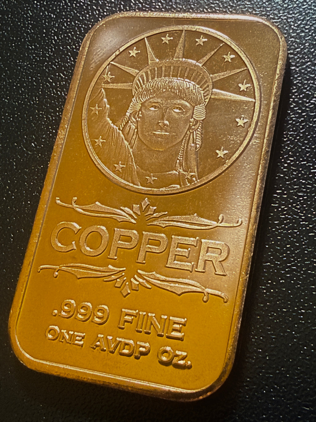 Liberty Head 1 oz .999 Fine Copper Bar – Statue of Liberty