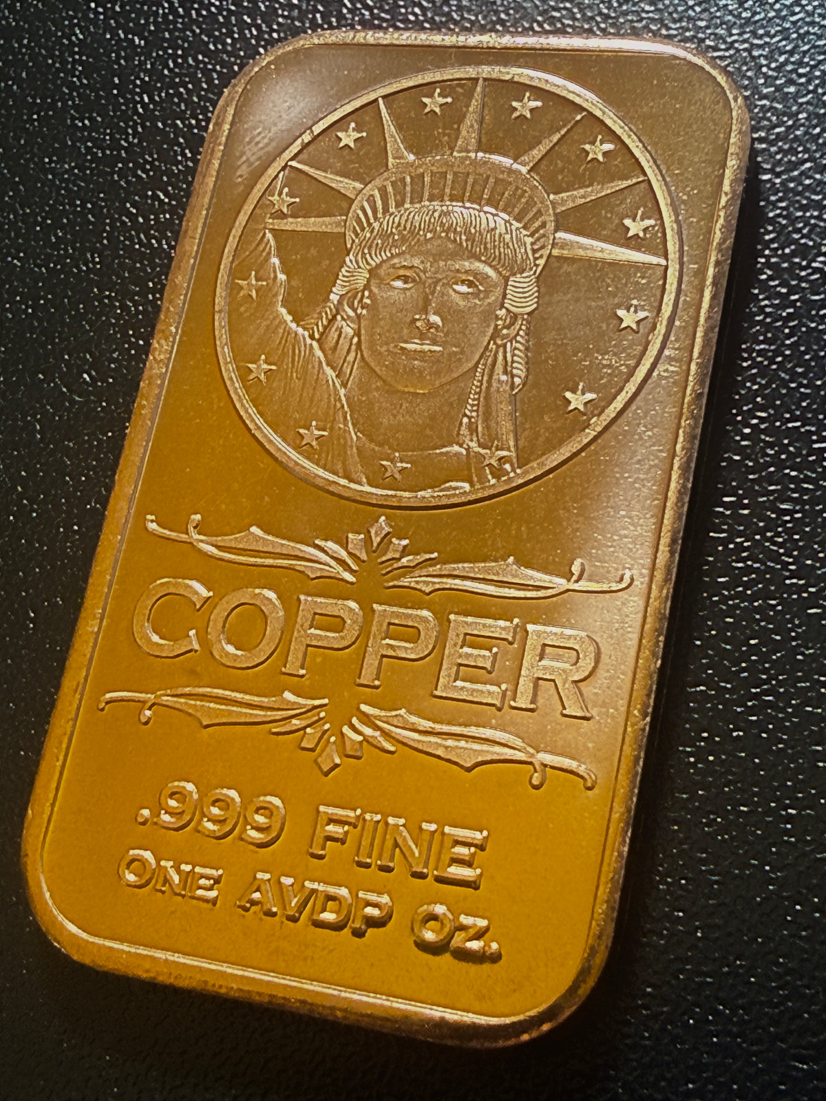 Liberty Head 1 oz .999 Fine Copper Bar – Statue of Liberty
