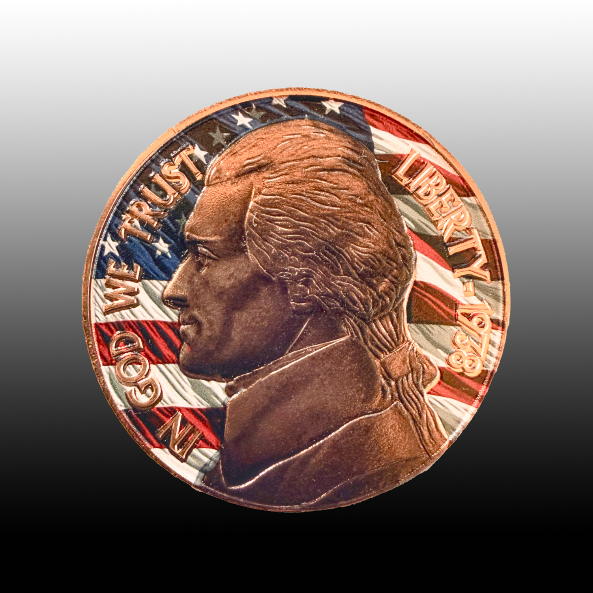 Thomas Jefferson Colorized Copper Round 1 oz | American Heritage Collection