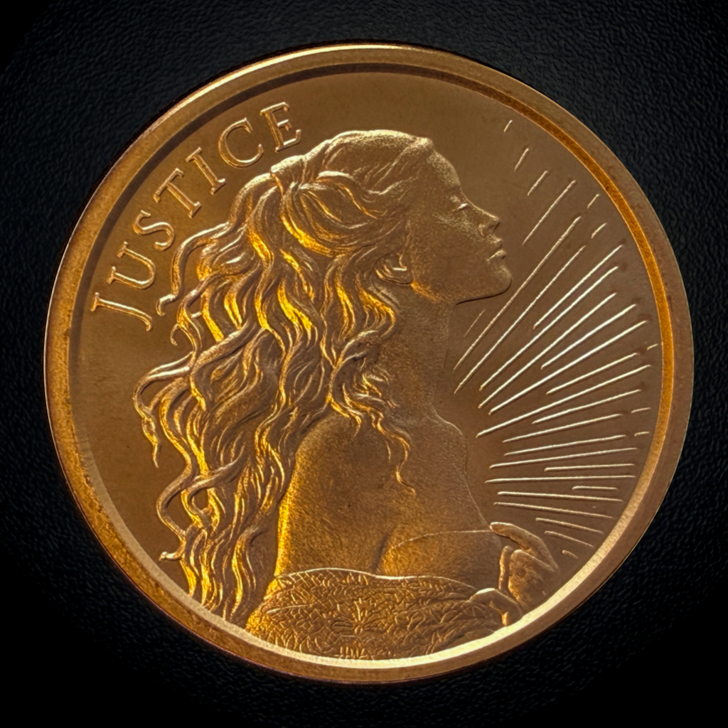 2026 Justice | 1 oz .999 Fine Copper Round | Silver Shield