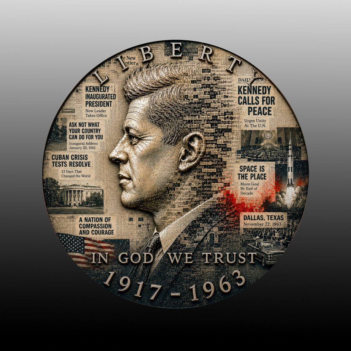 1964 Analog | Altered State Collection | Kennedy Half Dollar Art