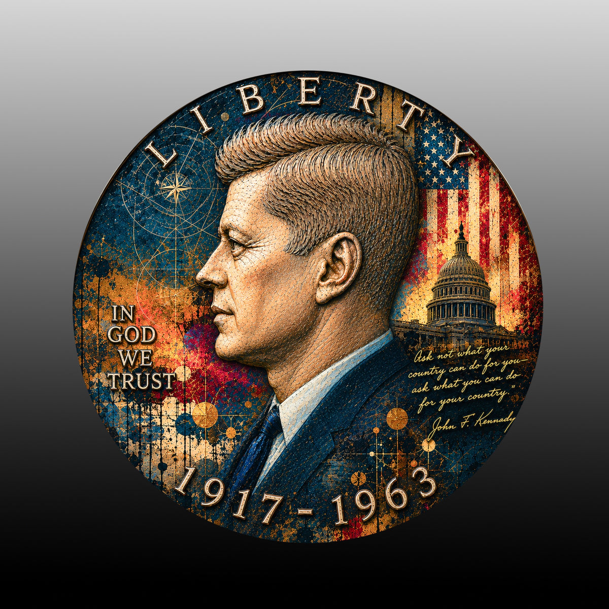 The American Promise | Altered State Collection | Kennedy Half Dollar Art