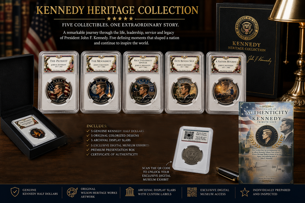 Colorized Kennedy Half Dollar | Kennedy Heritage Collection | Complete Set of Five