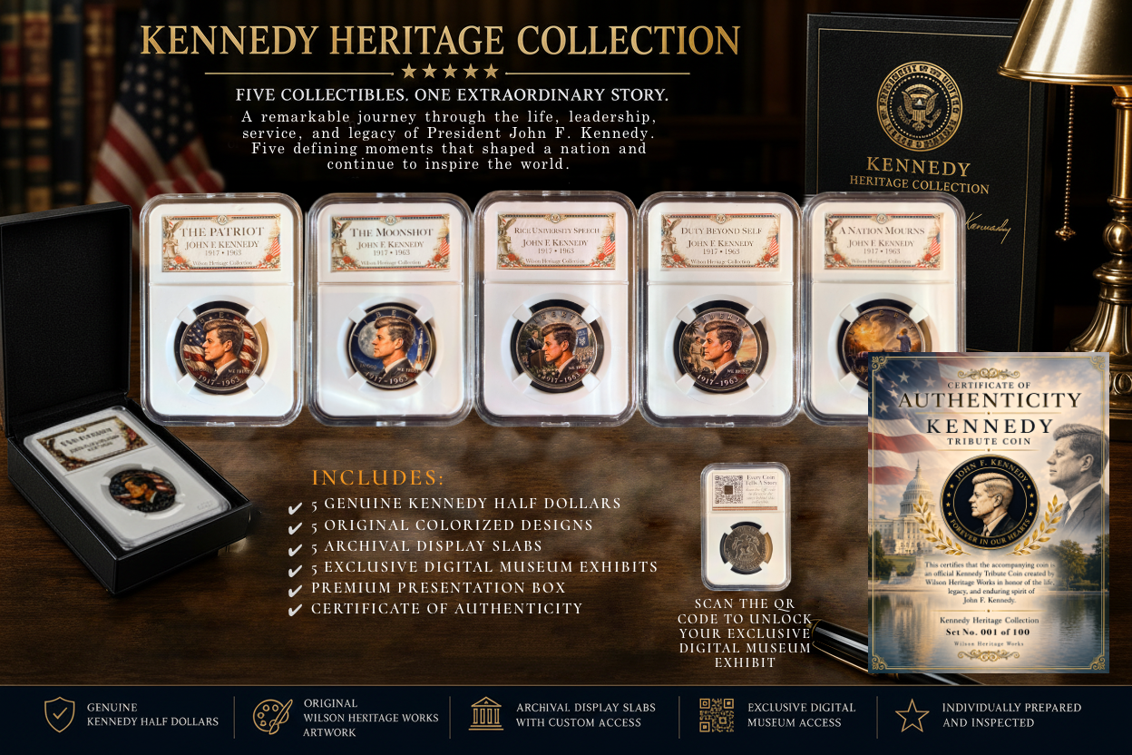 Kennedy Heritage Collection | Complete Set of Five | Colorized Kennedy Half Dollar Collectibles