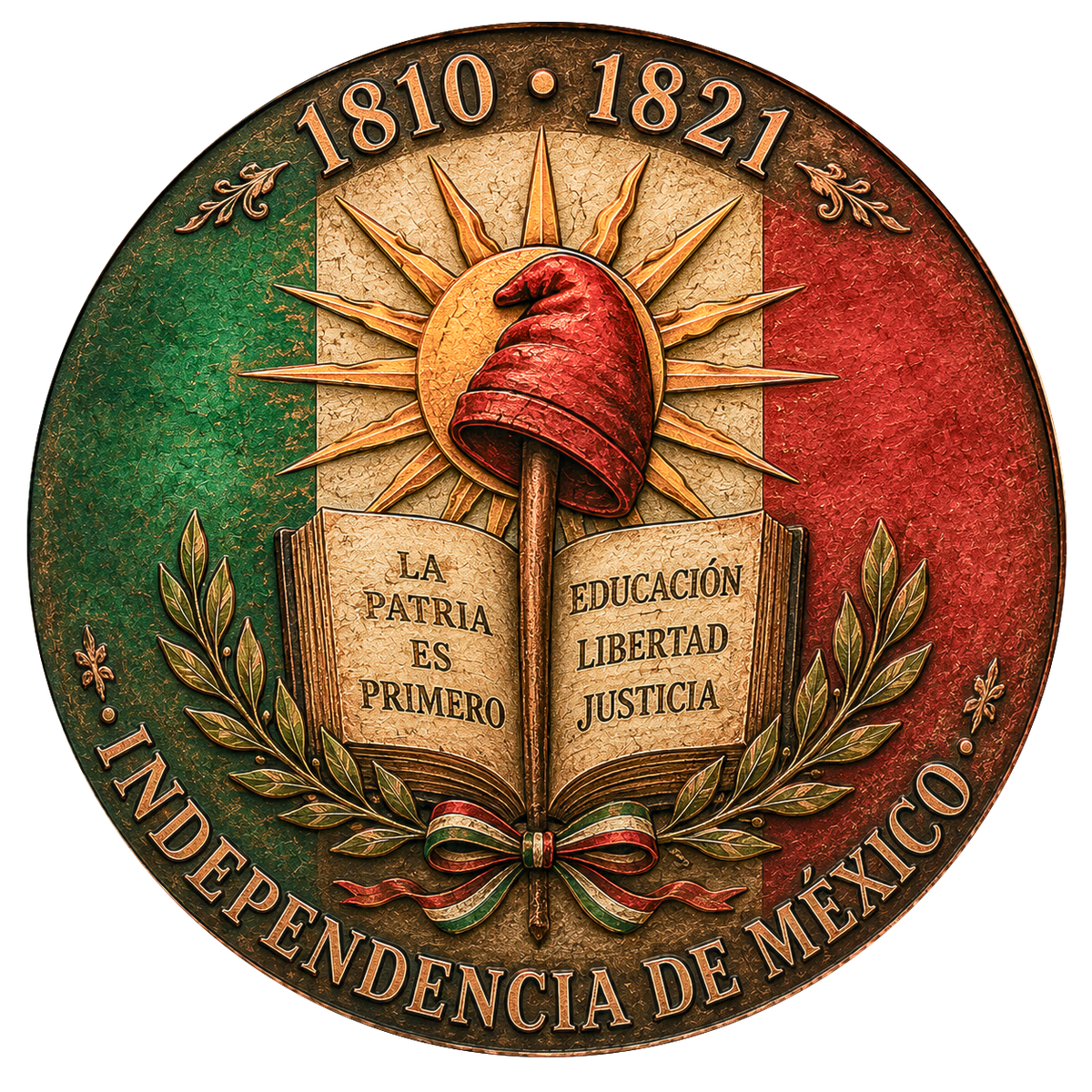 El Nacimiento de una Nación — Mexico Independence Copper Round Back