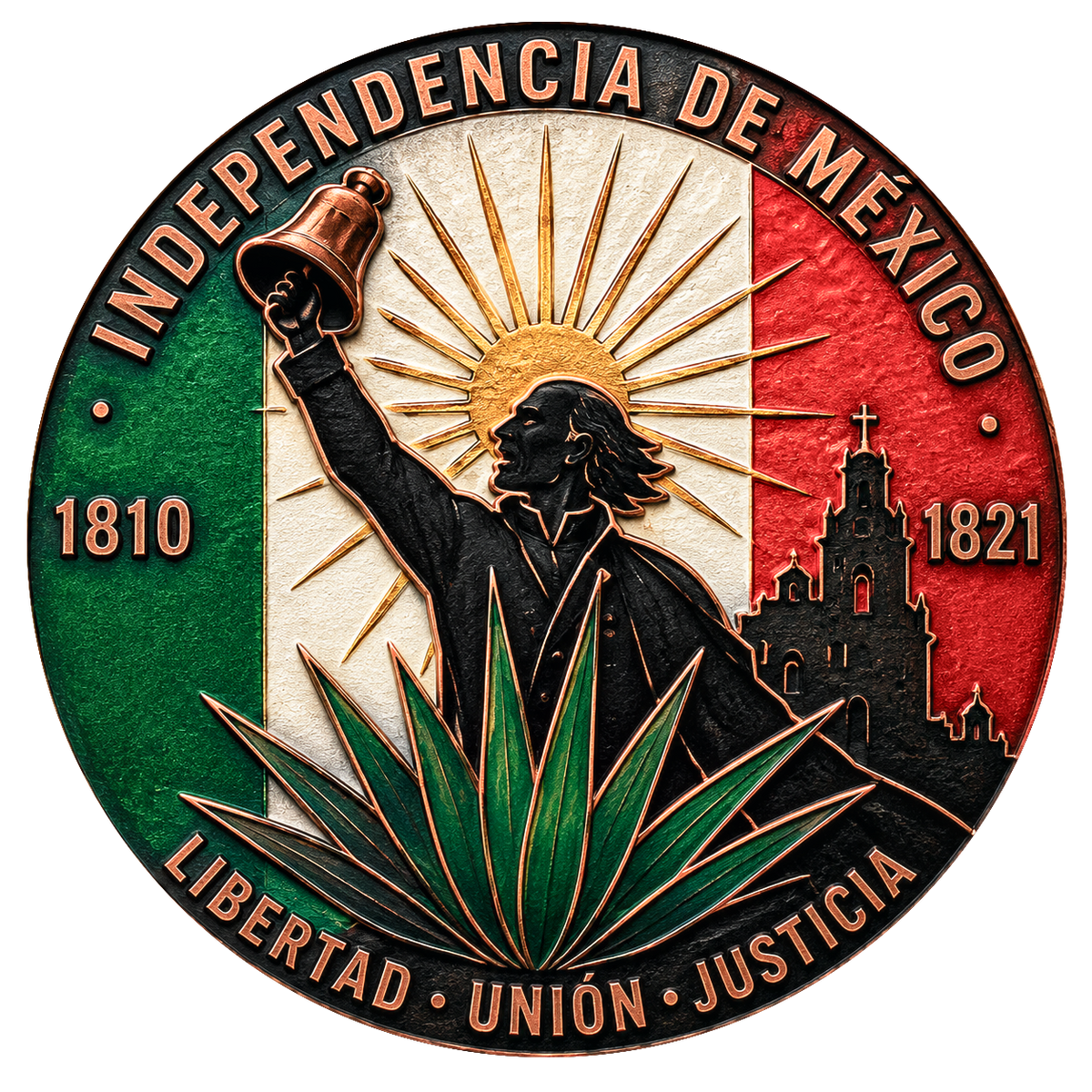 El Grito de la Libertad — Mexico Independence Copper Round Front