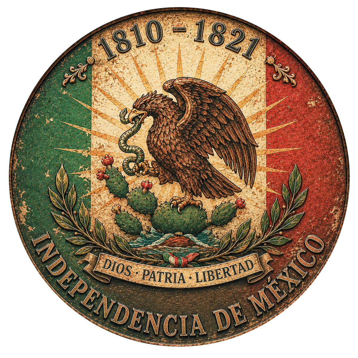 El Nacimiento de una Nación — Mexico Independence Copper Round Front