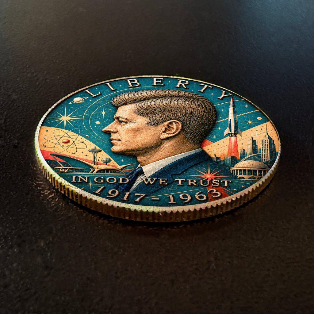 Mid-Century Atomic | Altered State Collection | Kennedy Half Dollar Art
