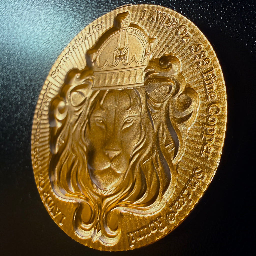 Scottsdale Mint Lion Stacker 1 oz .999 Fine Copper Round