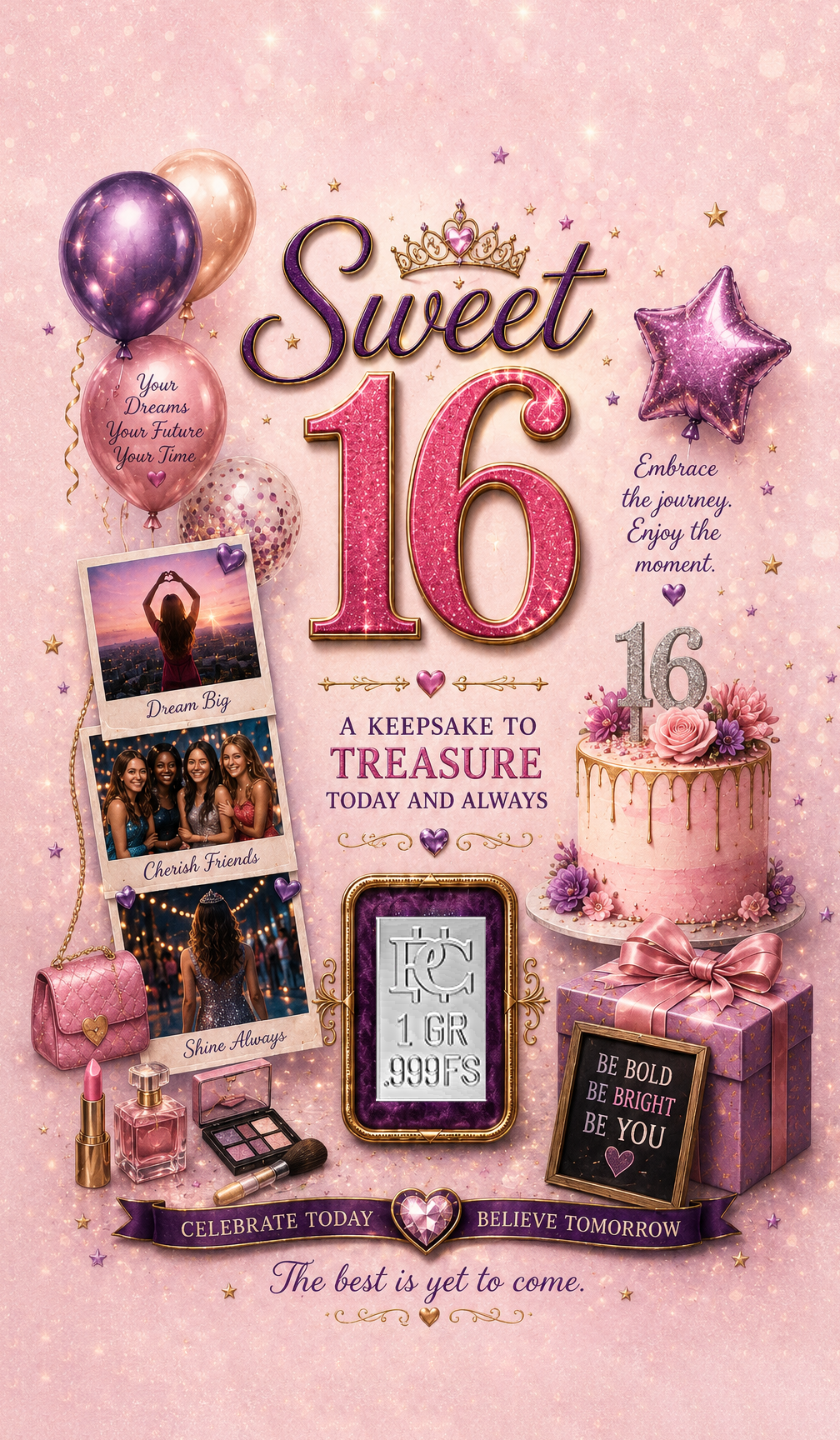 Sweet 16 Silver Card - Front