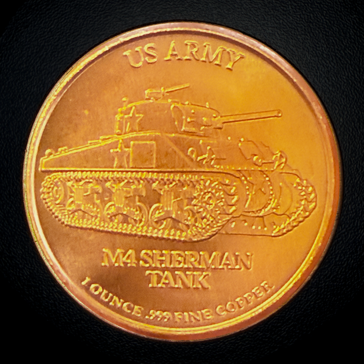 U.S. Army M4 Sherman Tank | 1 oz .999 Fine Copper Round