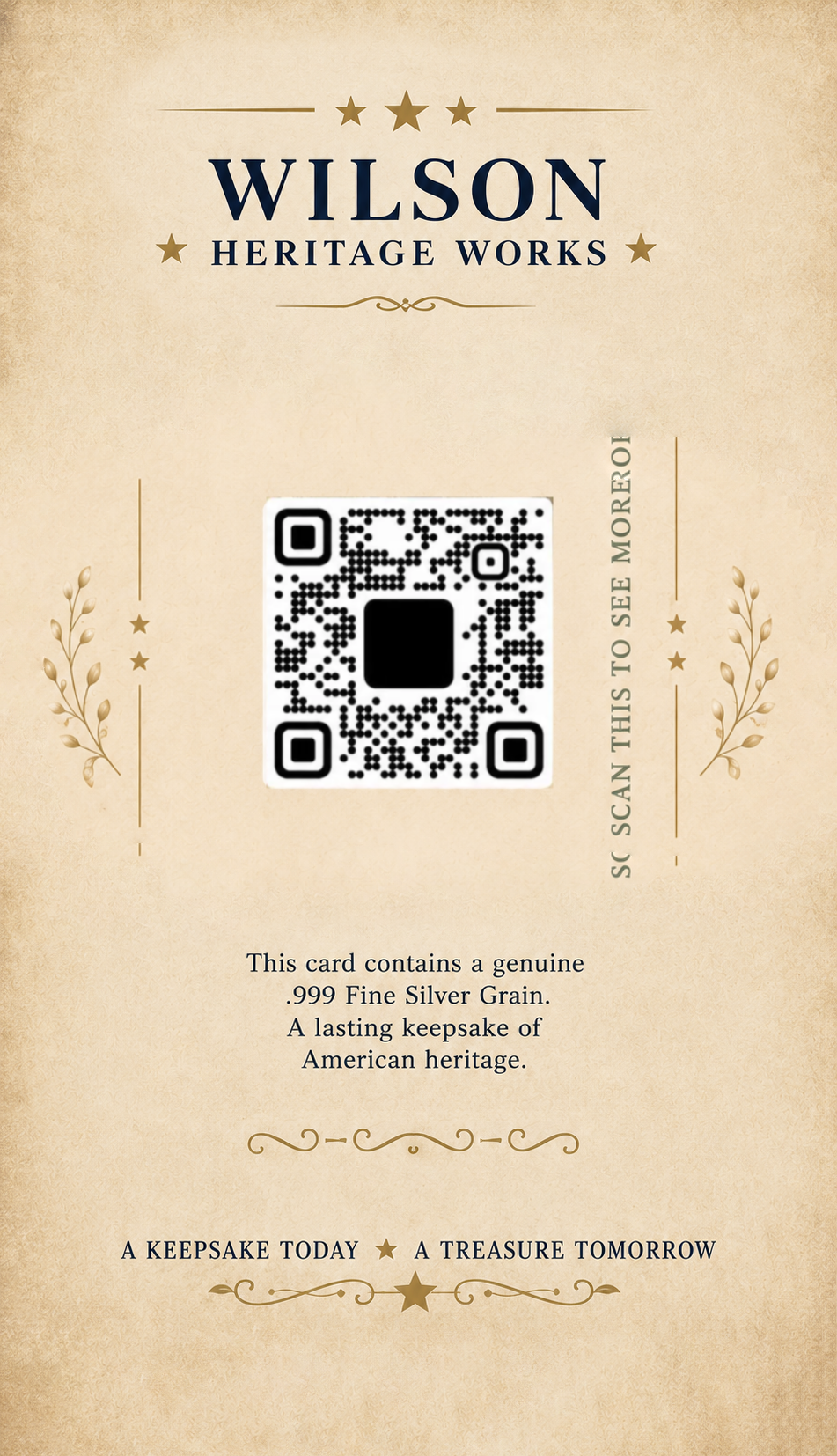 Wilson Heritage Works Silver Card - Back
