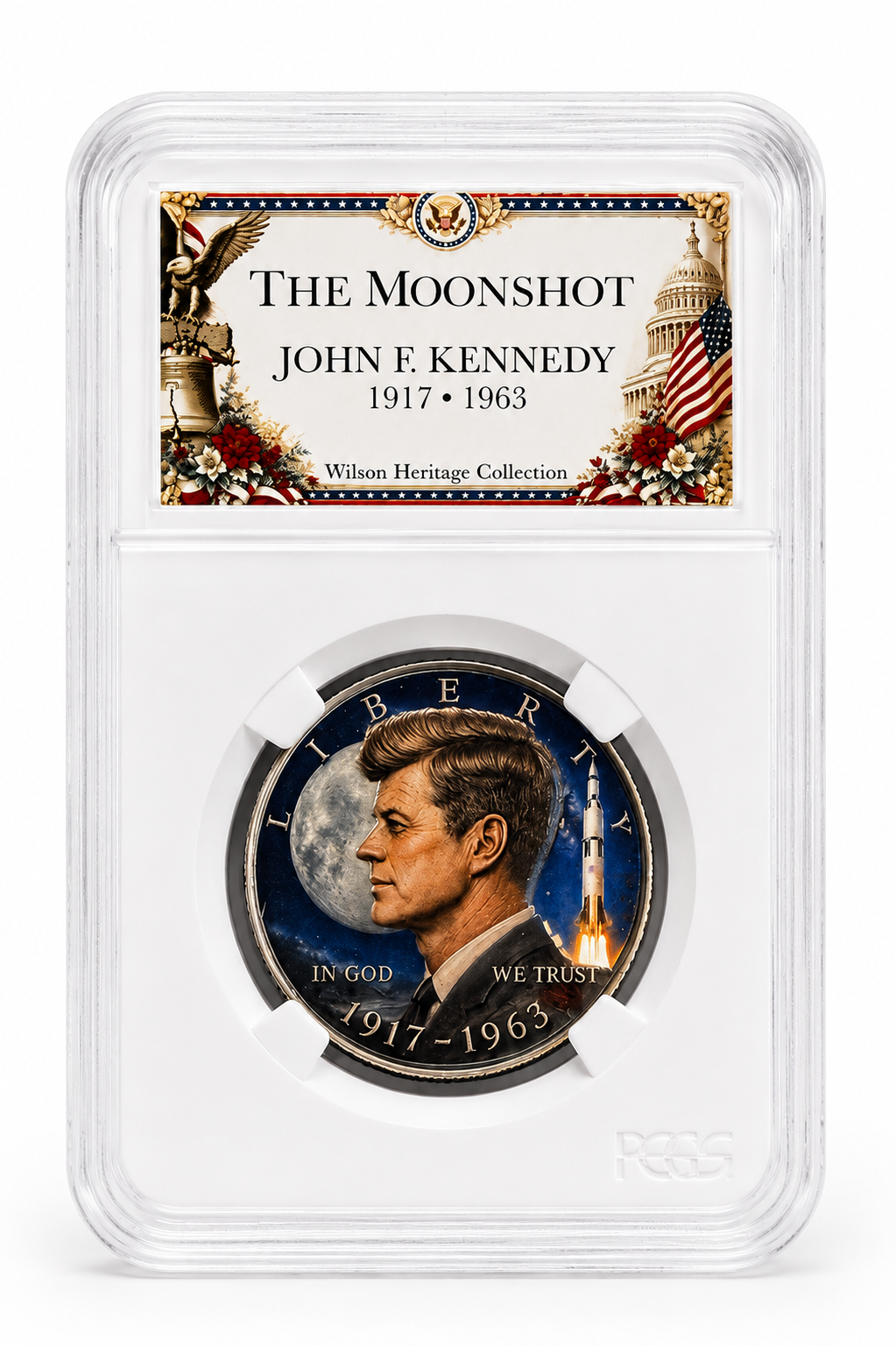 Colorized Kennedy Half Dollar | Kennedy Heritage Collection | The Moonshot